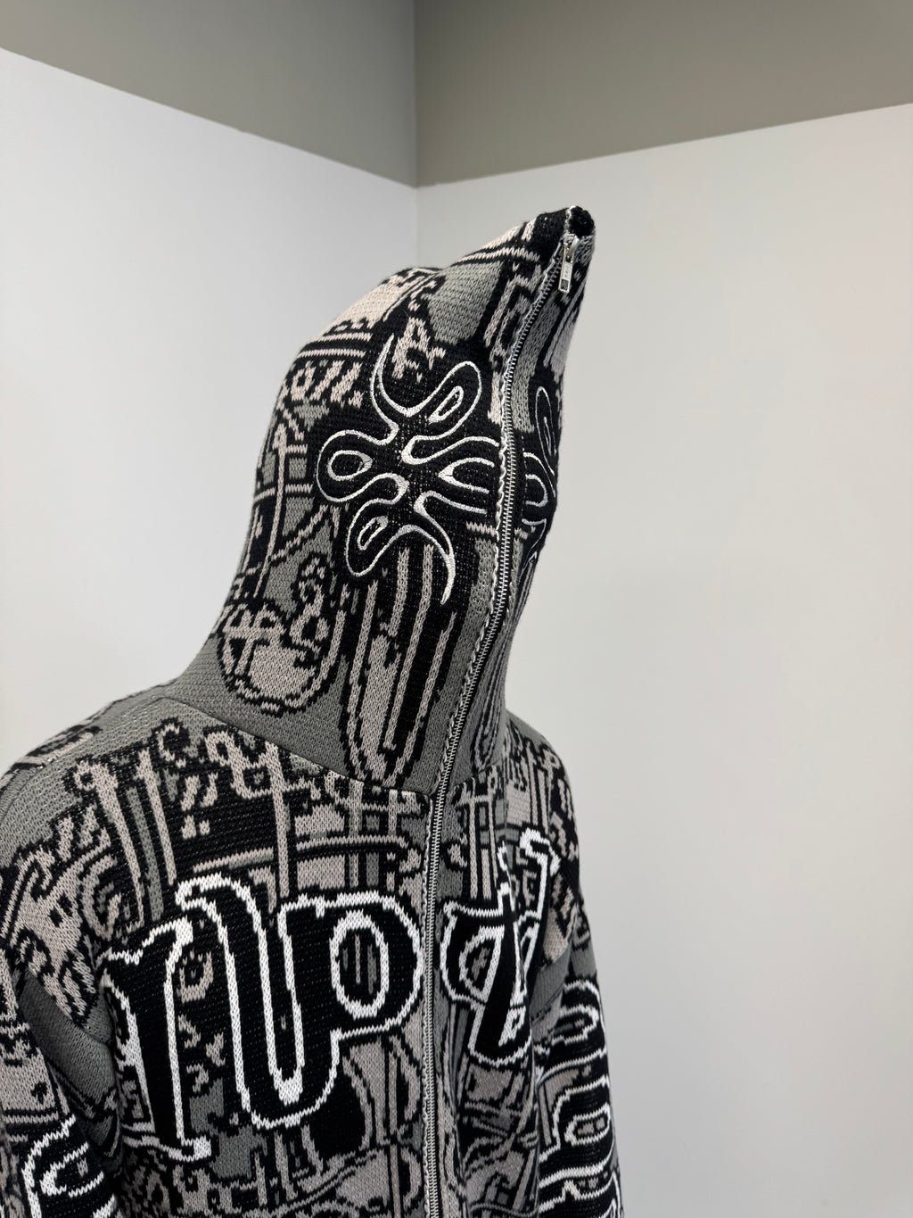 Full Zip Hoodie Tejido "Knox" (Negro)