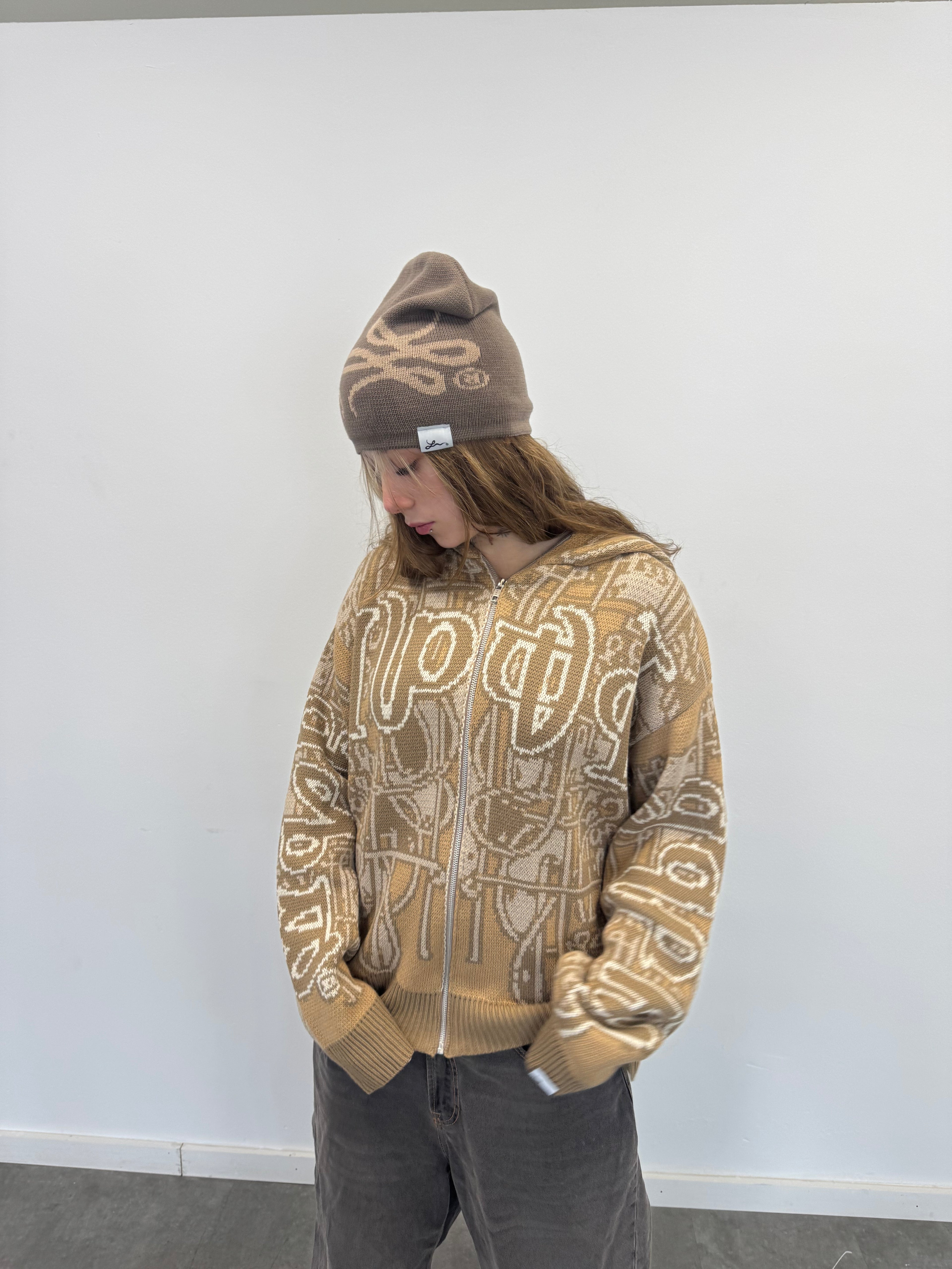 Full Zip Hoodie Tejido "Knox" (Beige)