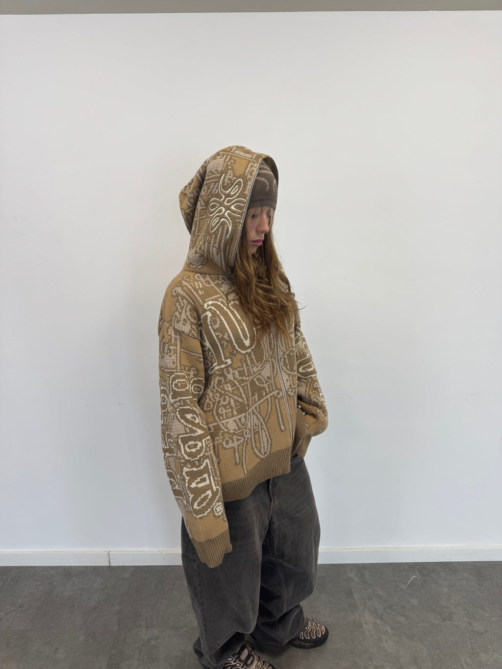Full Zip Hoodie Tejido "Knox" (Beige)