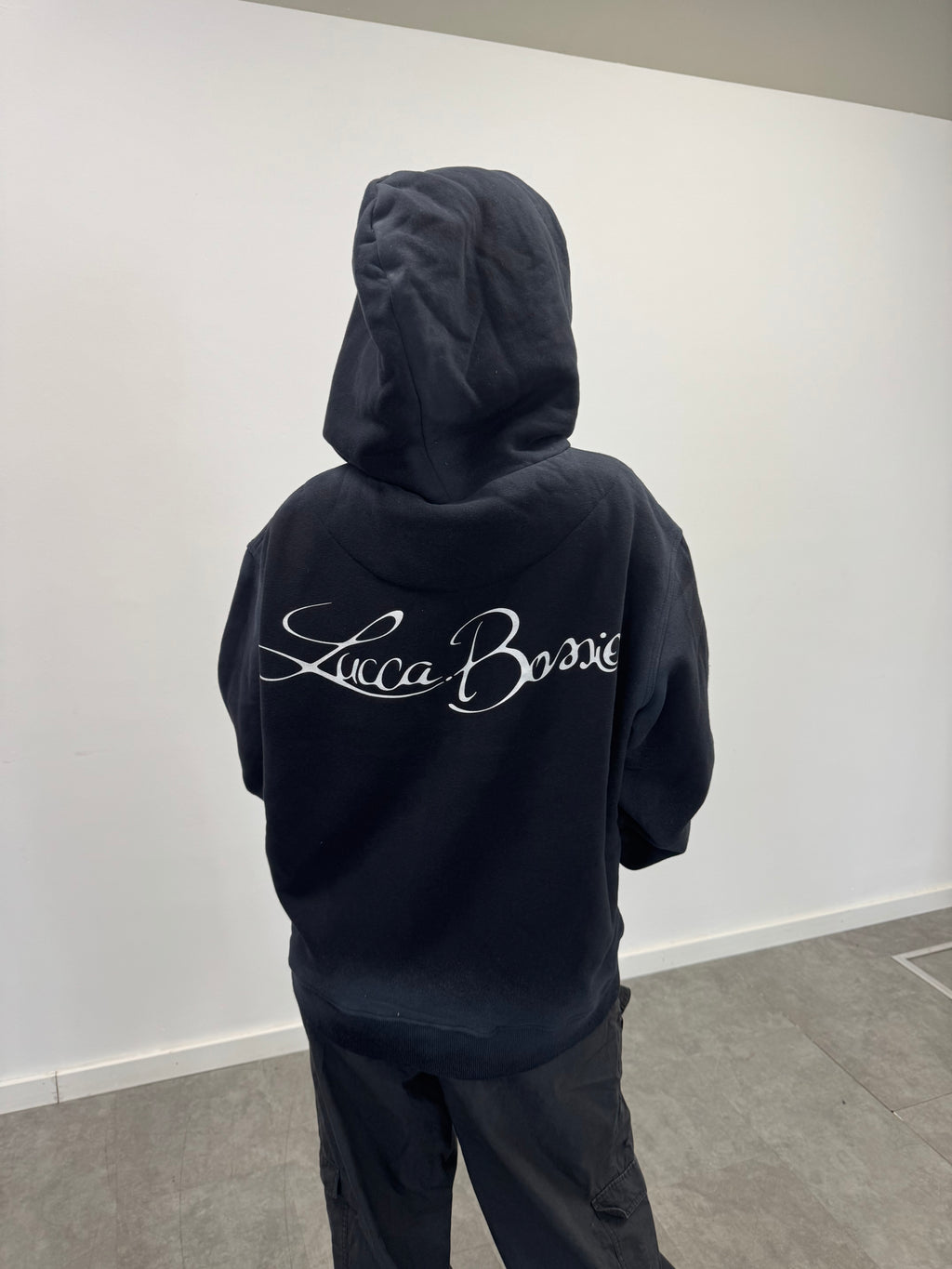 Zip Hoodie "Lengua Eslava" (Negro Washed)