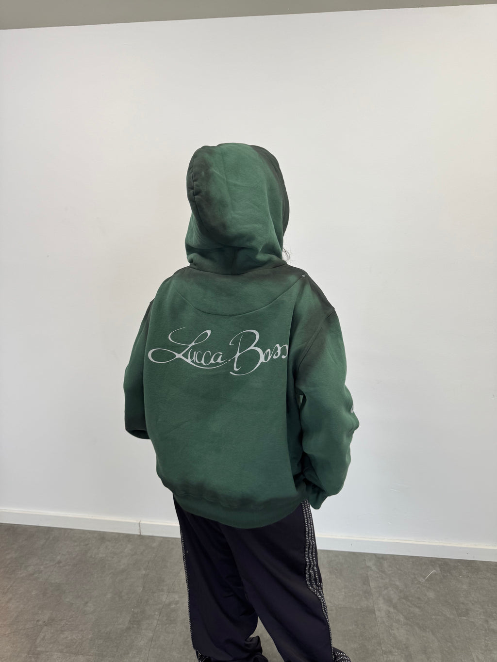 Zip Hoodie "Lengua Eslava" (Verde Washed)