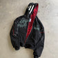 Hoodie Full Zip Reversible "Armadura" Rotten x Bossio (Negro x Rojo)