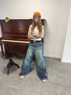 Jean "Nudos de Archibald" (Azul Washed Verde)