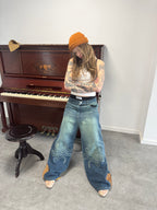 Jean "Nudos de Archibald" (Azul Washed Verde)