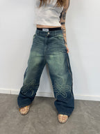 Jean "Nudos de Archibald" (Azul Washed Verde)