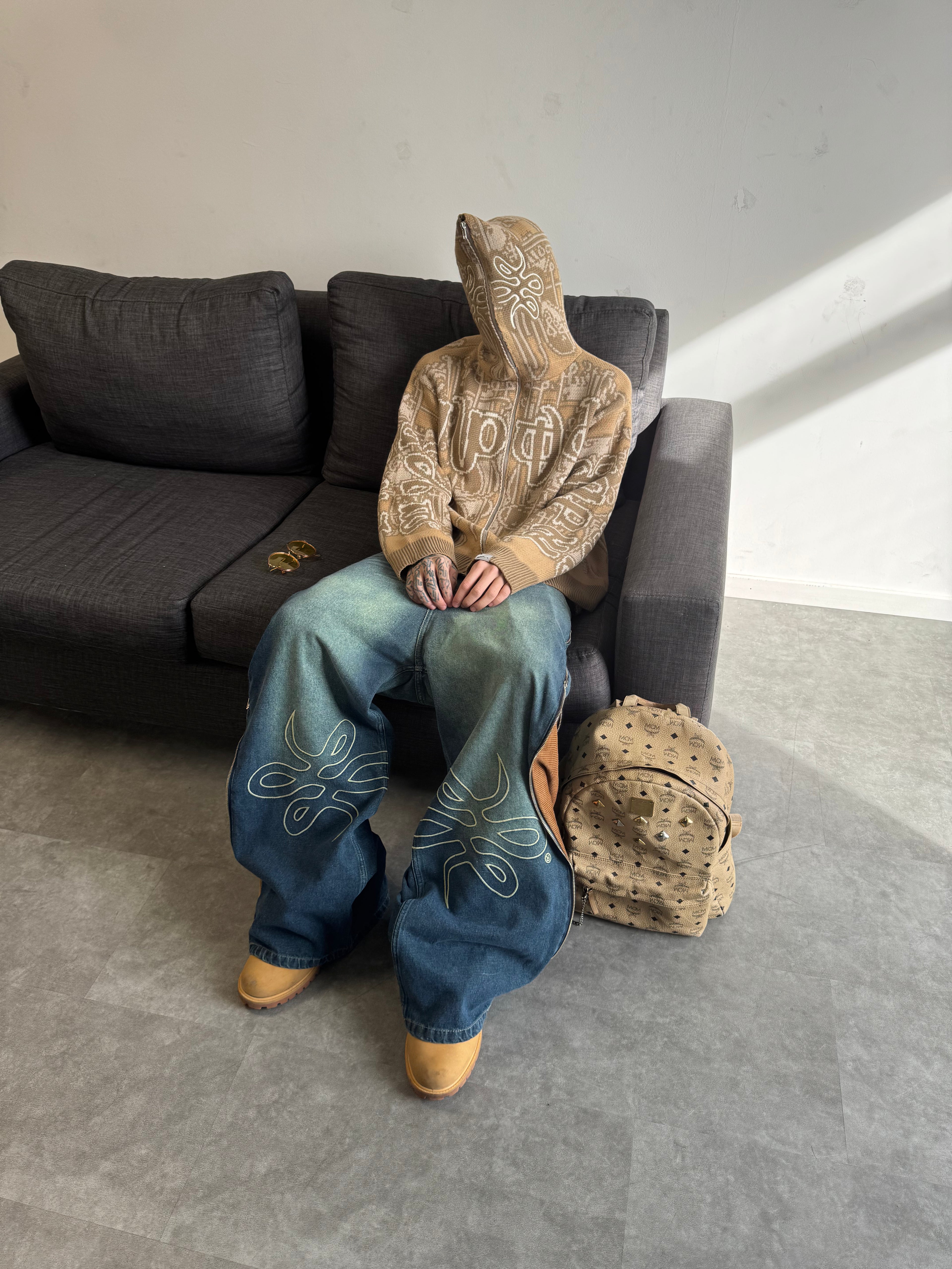 Full Zip Hoodie Tejido "Knox" (Beige)