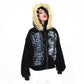 Zip Hoodie Negra Fur x Saint