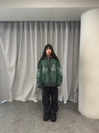 Zip Hoodie "Lengua Eslava" (Verde Washed)