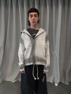 Zip Hoodie "Lengua Eslava" (Gris Washed)
