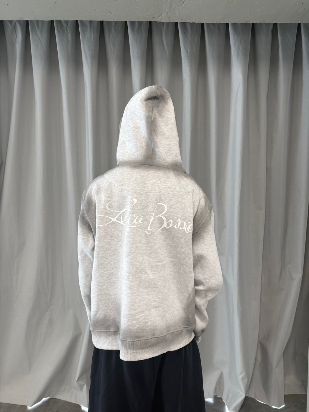 Zip Hoodie "Lengua Eslava" (Gris Washed)