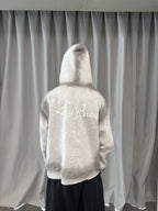 Zip Hoodie "Lengua Eslava" (Gris Washed)