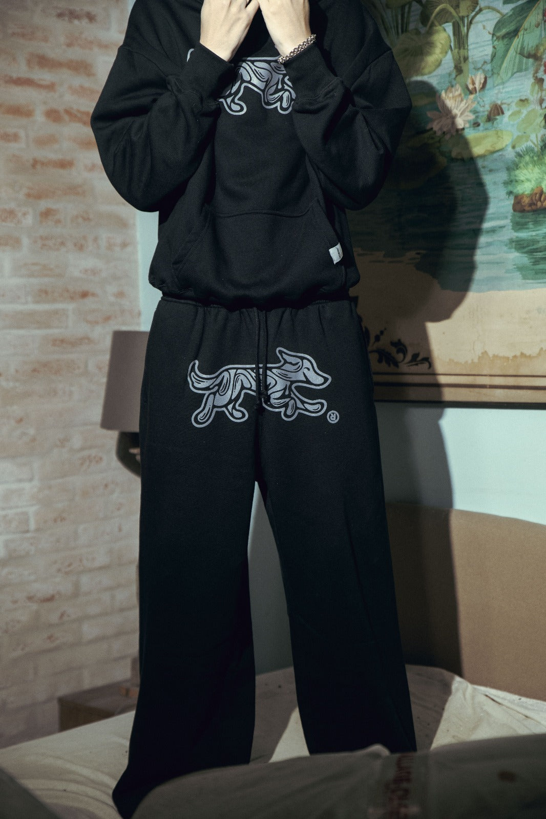 Pantalon Felpa Bossio x Tranca (Negro)