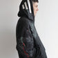 Hoodie Full Zip Reversible "Armadura" Rotten x Bossio (Negro x Rojo)