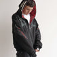 Hoodie Full Zip Reversible "Armadura" Rotten x Bossio (Negro x Rojo)