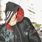 Hoodie Full Zip Reversible "Armadura" Rotten x Bossio (Negro x Rojo)