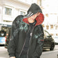 Hoodie Full Zip Reversible "Armadura" Rotten x Bossio (Negro x Rojo)