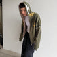 Hoodie Full Zip Reversible "Armadura" Rotten x Bossio (Oliva x Beige)