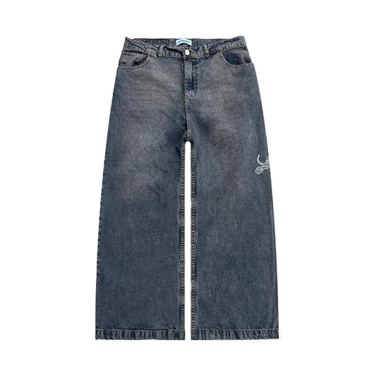 Jean Baggy Marròn Bordado Lateral "PUNTO COM" 9