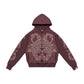 Hoodie Zip "Hoja de Acanto" Marròn