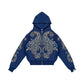 Hoodie Zip "Hoja de Acanto" Azul