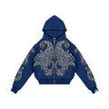 Hoodie Zip "Hoja de Acanto" (Azul)