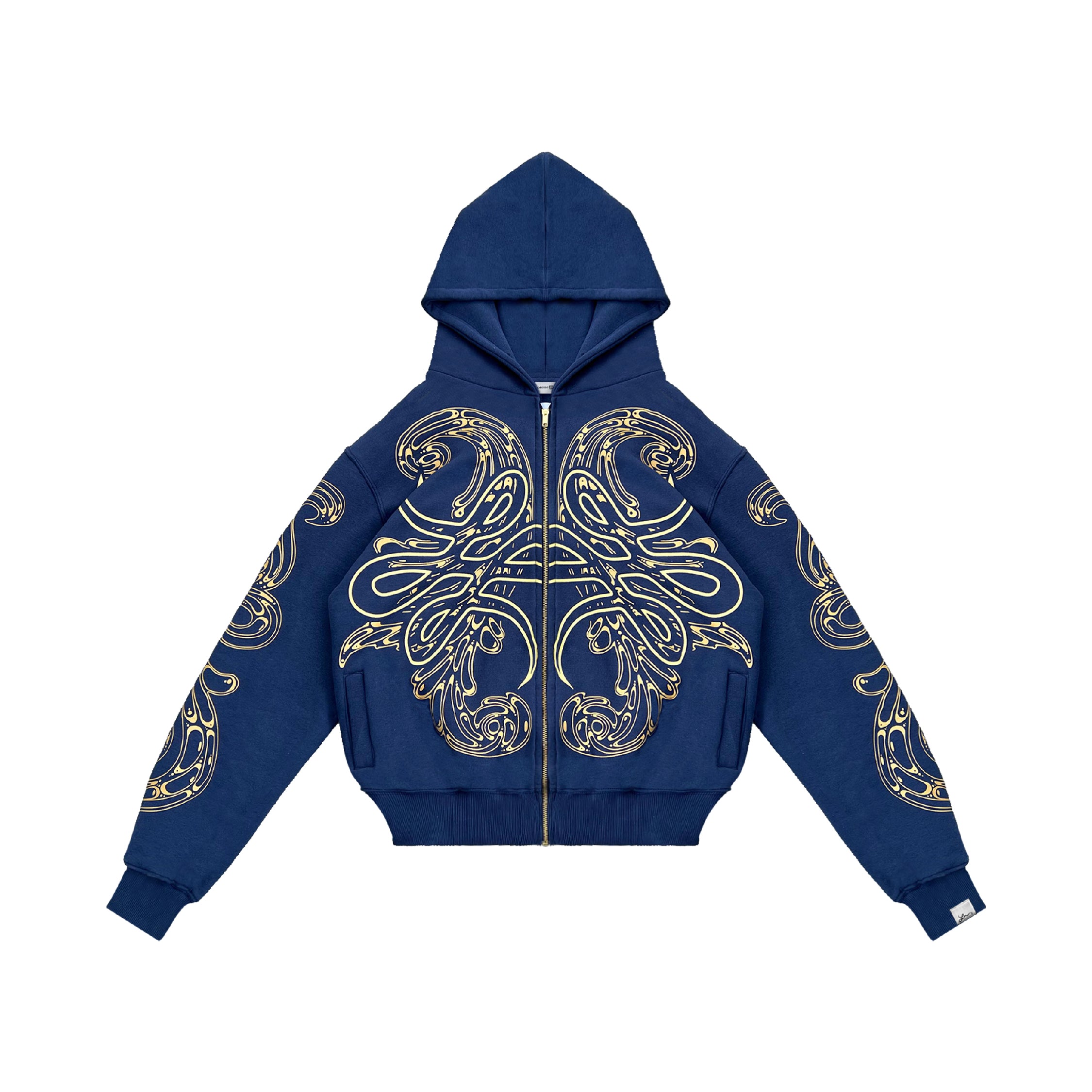 Hoodie Zip "Hoja de Acanto" (Azul)