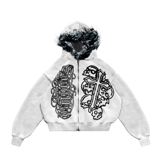 Zip Hoodie Blanca Fur x Saint