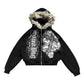 Zip Hoodie Negra Fur x Saint