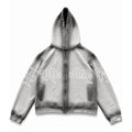 Zip Hoodie "Lengua Eslava" (Gris Washed)