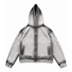 Zip Hoodie "Lengua Eslava" (Gris Washed)