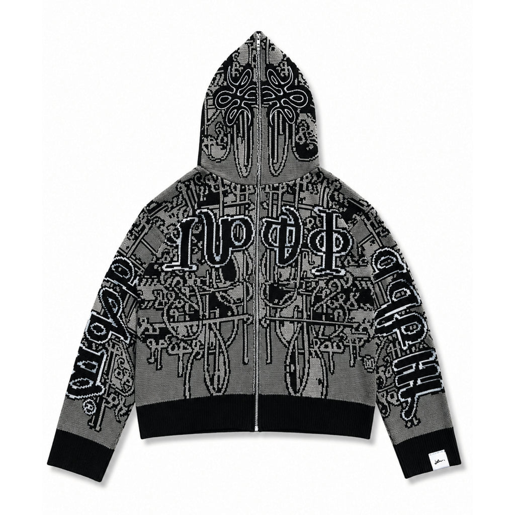Full Zip Hoodie Tejido "Knox" (Negro)