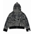 Full Zip Hoodie Tejido "Knox" (Negro)