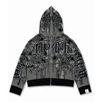 Full Zip Hoodie Tejido "Knox" (Negro)