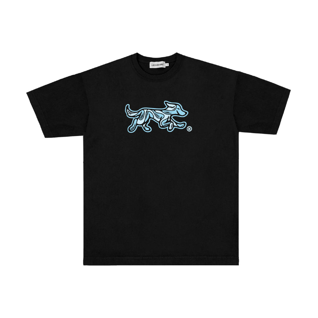 Remera Bossio x Tranca (Negro x Celeste)