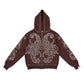Hoodie Zip "Hoja de Acanto" Revertido (Marrón)