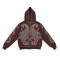 Hoodie Zip "Hoja de Acanto" Revertido (Marrón)