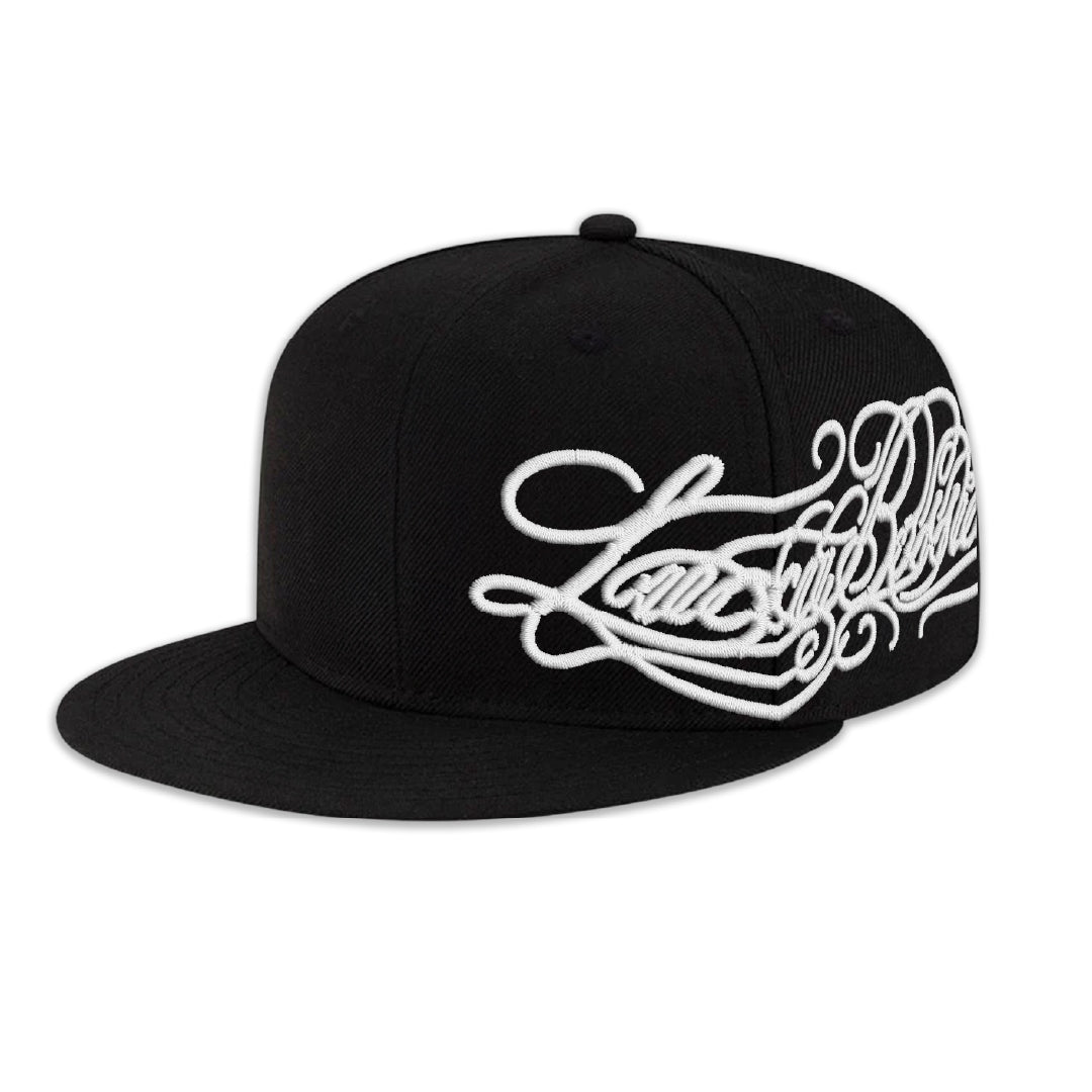 Gorra Plana Bordada "South Bossio" Negra