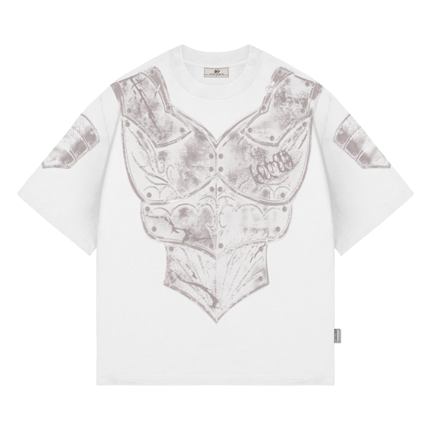 Remera "Armadura" Rotten x Bossio (Blanco)